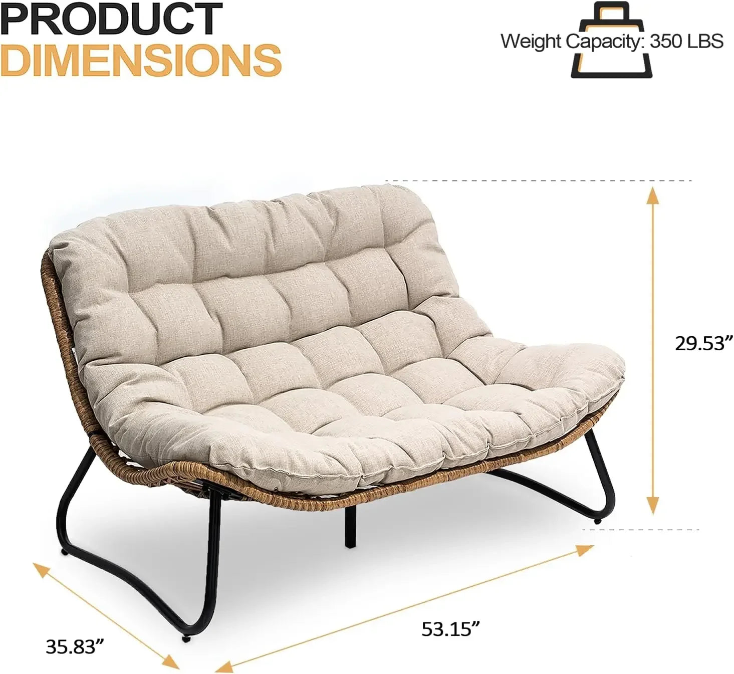 Boho Outdoor Loveseat