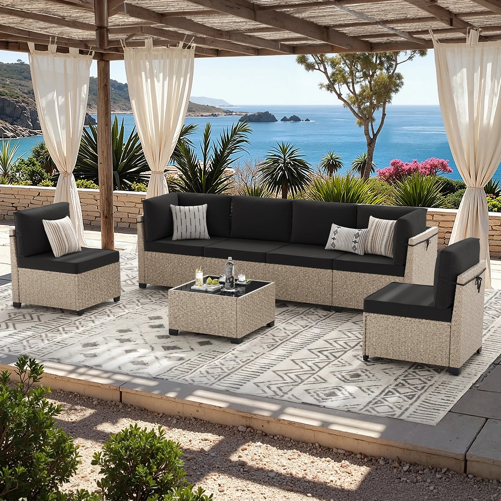 Tempered Glass Patio Sofa Set