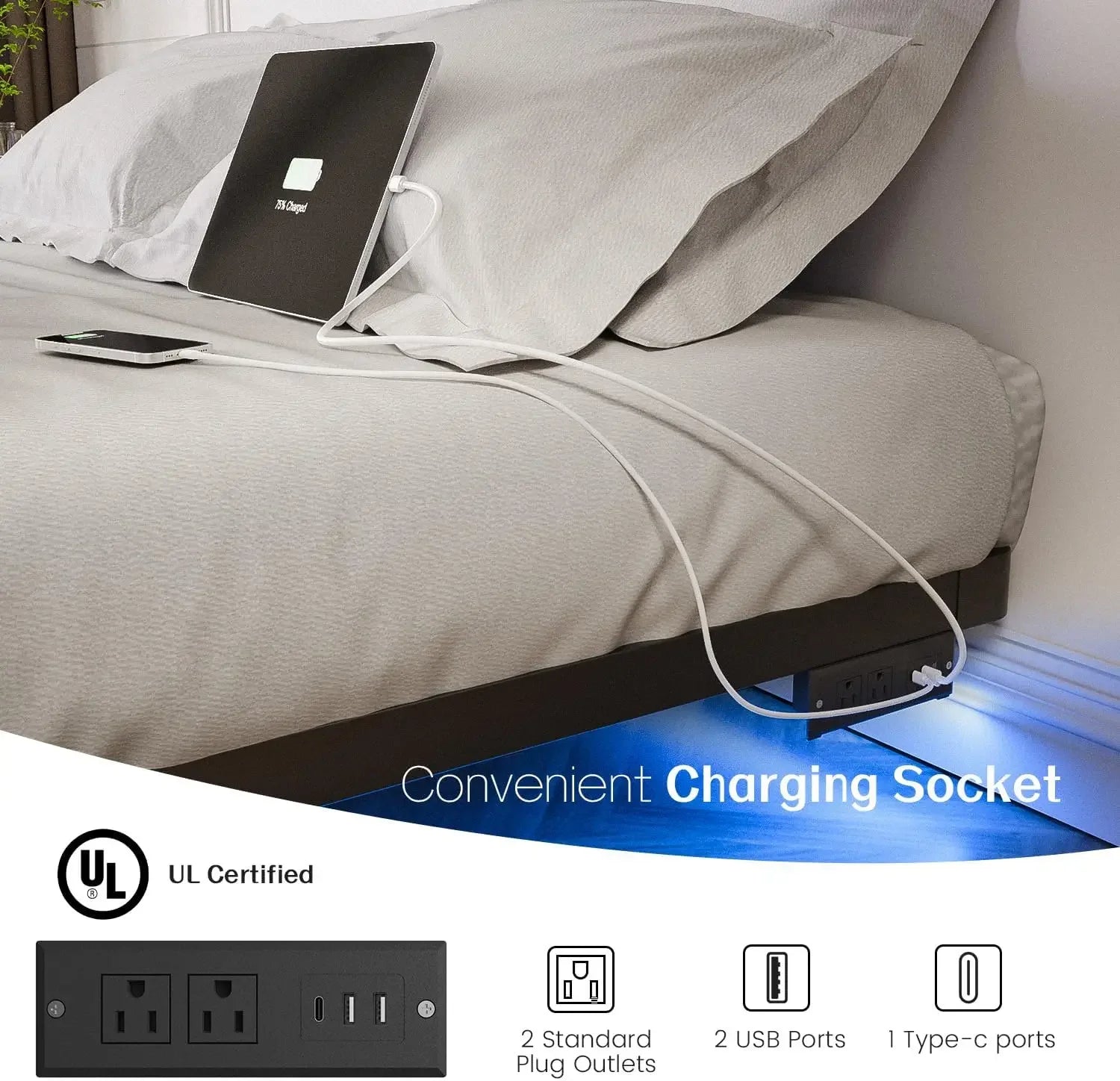 Floating LED Bed Frame