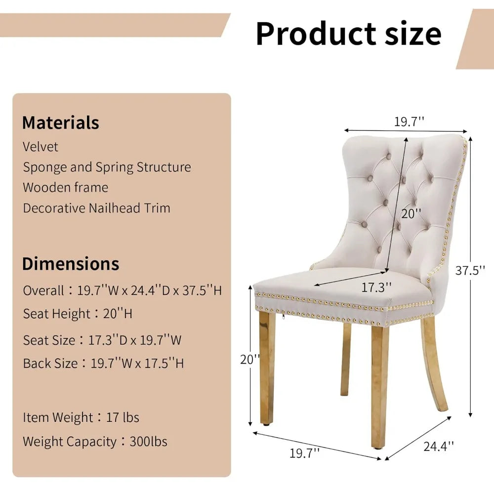 Tufted Velvet Dining Chairs Set of 4