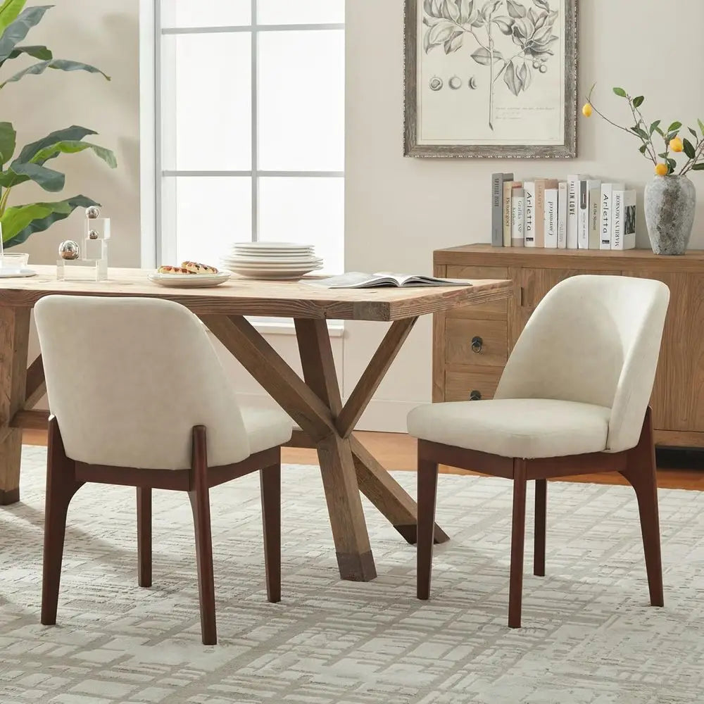 Faux Leather Dining Chairs Set of 2