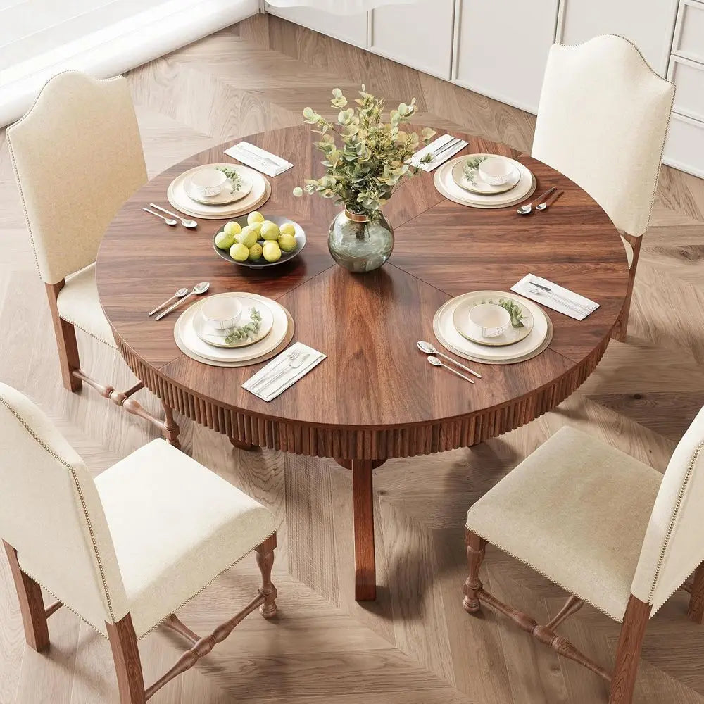 Walnut Round Dining Table