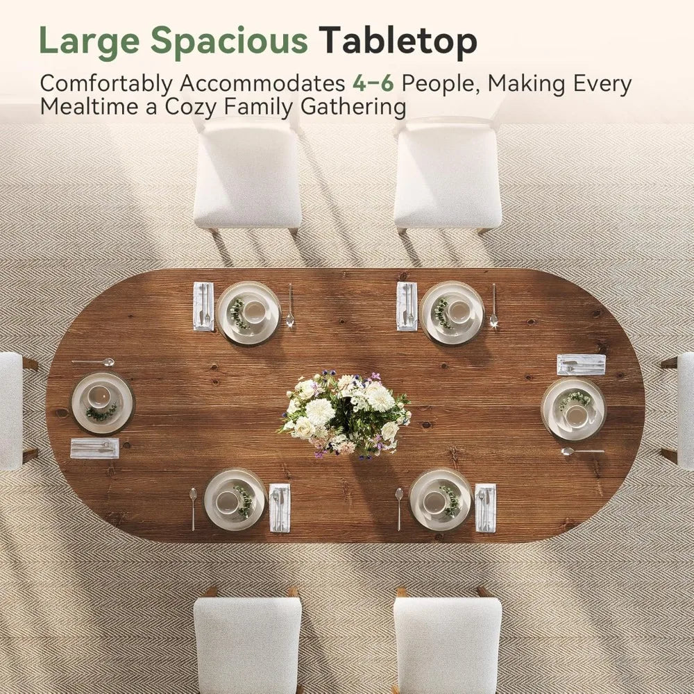 Solid Wood Oval Dining Table