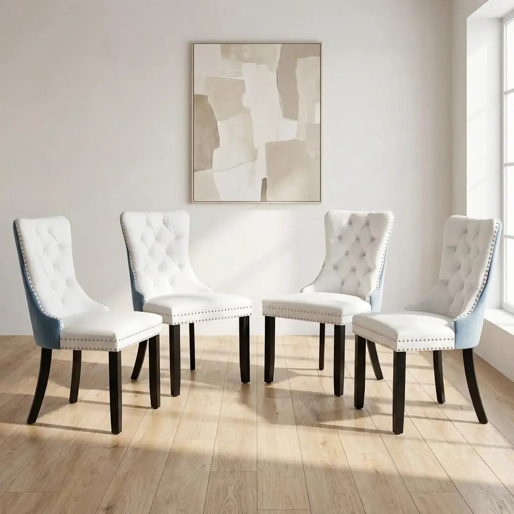 Tufted Velvet Dining Chairs Set of 4