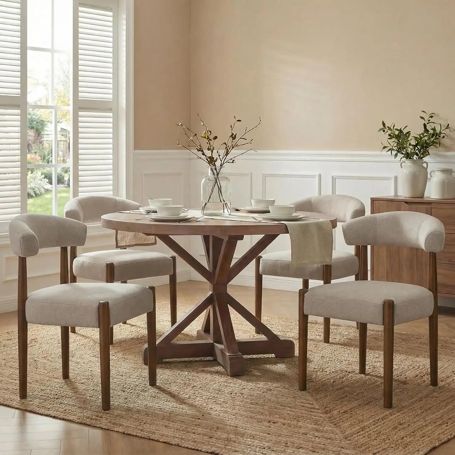 Walnut Dining Chairs Set of 4